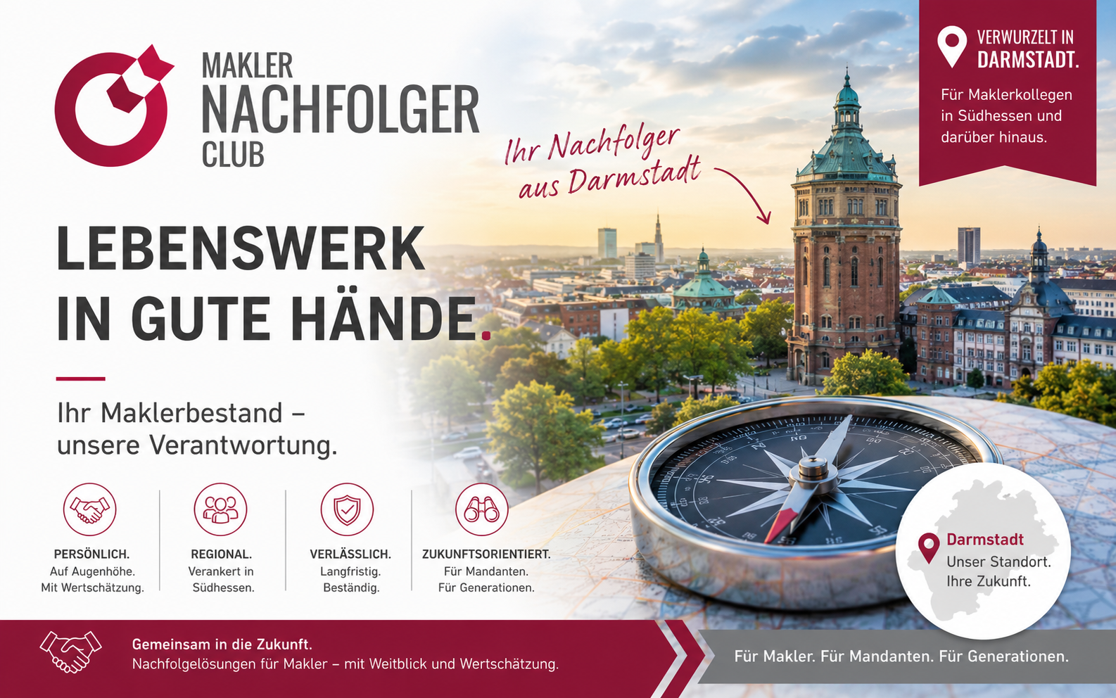 Bestandsnachfolger Raum Darmstadt sucht einen Maklerbestand oder Maklerunternehmen im Raum Südhessen (Darmstadt, Darmstadt-Dieburg, Odenwald, Bergstraße (Bensheim, Heppenheim, Mannheim, Heidelberg, Seeheim-Jugenheim, Pfungstadt, Gernsheim, Groß-Gerau) bis Stuttgart (Ludwigsburg, Bietigheim-Bissingen, Sachsenheim, Vaihingen/Enz, Heilbronn) sowie Mainz.