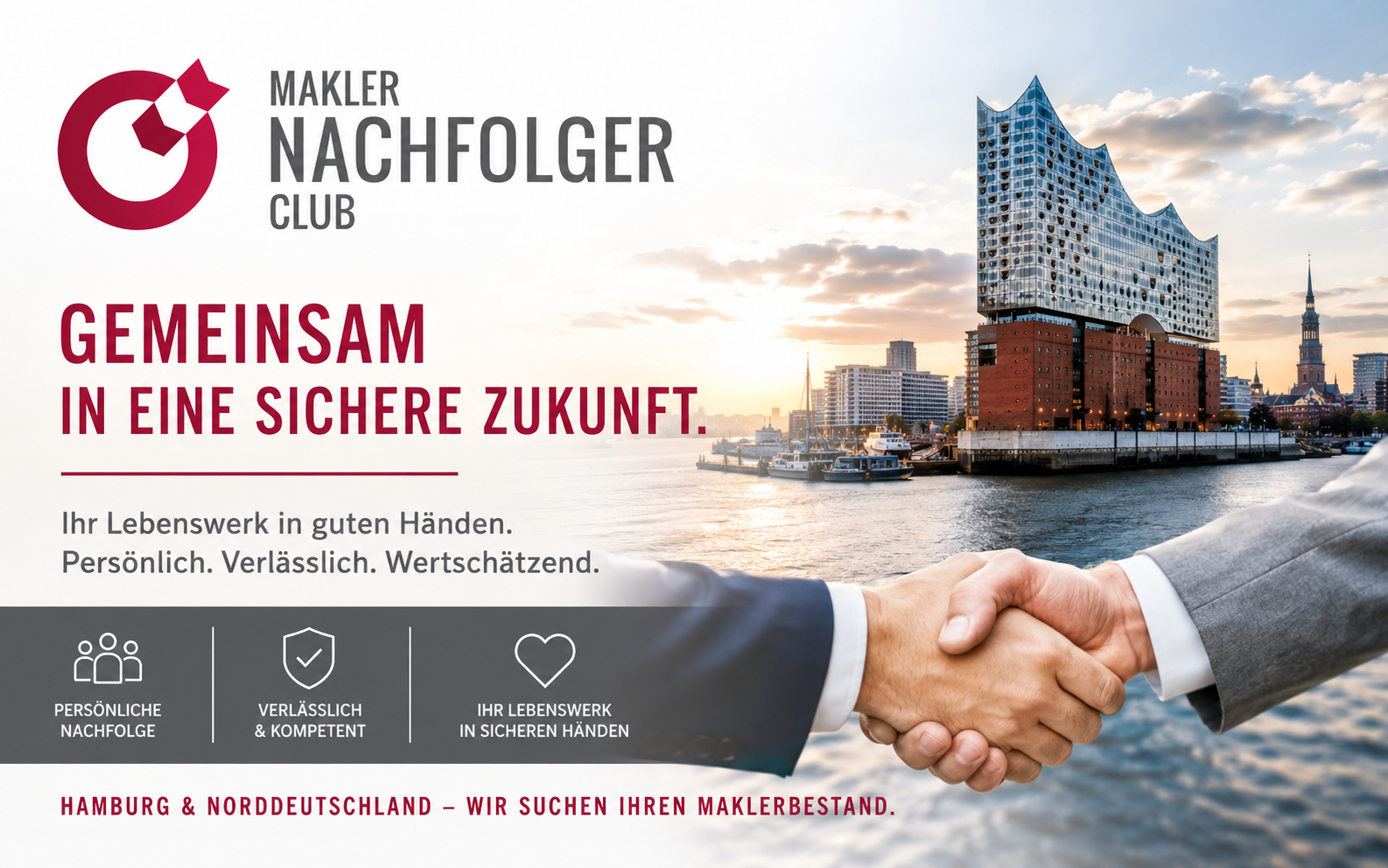 Hamburg Bestandsnachfolger sucht einen Maklerbestand oder Maklerunternehmen in den Gebieten Hamburg, Lüneburg, Pinneberg, Wedel, Itzehoe, Ahrensburg, Norderstedt, Kaltenkirchen, Barmstedt, Heide, Rendsburg, Husum, Flensburg, Lübeck, Kiel, Schleswig, Eutin, Neumünster, Ratzeburg, Reinbek, Glinde, Uelzen, Rotenburg (Wümme), Stade, Cuxhaven, Buxtehude, Geesthacht, Walsrode, Munster, Harsefeld, Bremervörde.