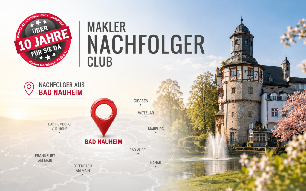Bestandsnachfolger Bad Nauheim sucht einen Maklerbestand oder Maklerunternehmen im Raum Bad Nauheim und Umgebung sowie im erweiterten Einzugsgebiet rund um das Rhein-Main- und Mittelhessen-Gebiet.